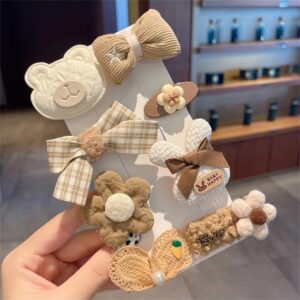 Brown Hairpins 8pcs Set