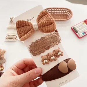 Teddy Bear Hairpins 4pcs Set