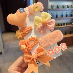 Orange Hairpins 8pcs Set