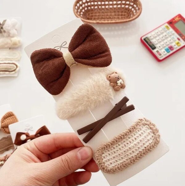 Teddy Bear Hairpins 4pcs Set