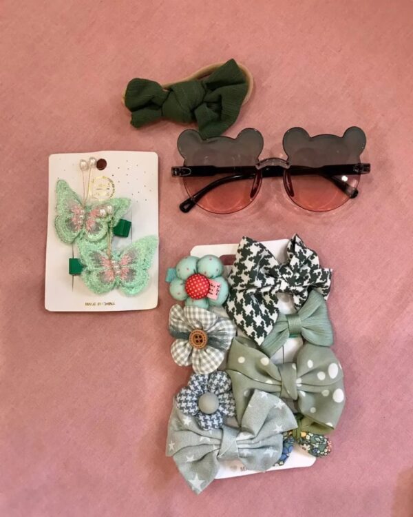 8pcs Green Hair Clips Set - Image 3