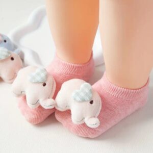 Elephant Socks for Newborn - Pink