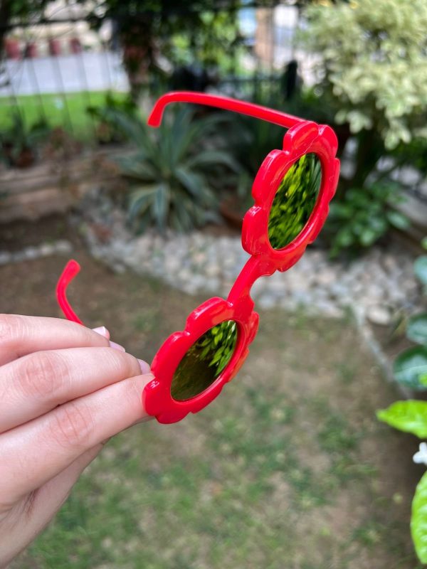 Toddler & Kids Daisy Sunglasses -  Red - Image 3