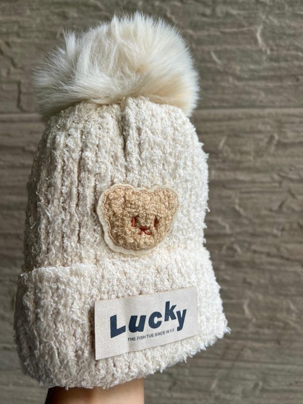 Lucky Bear Winter Cap - Beige - Image 3